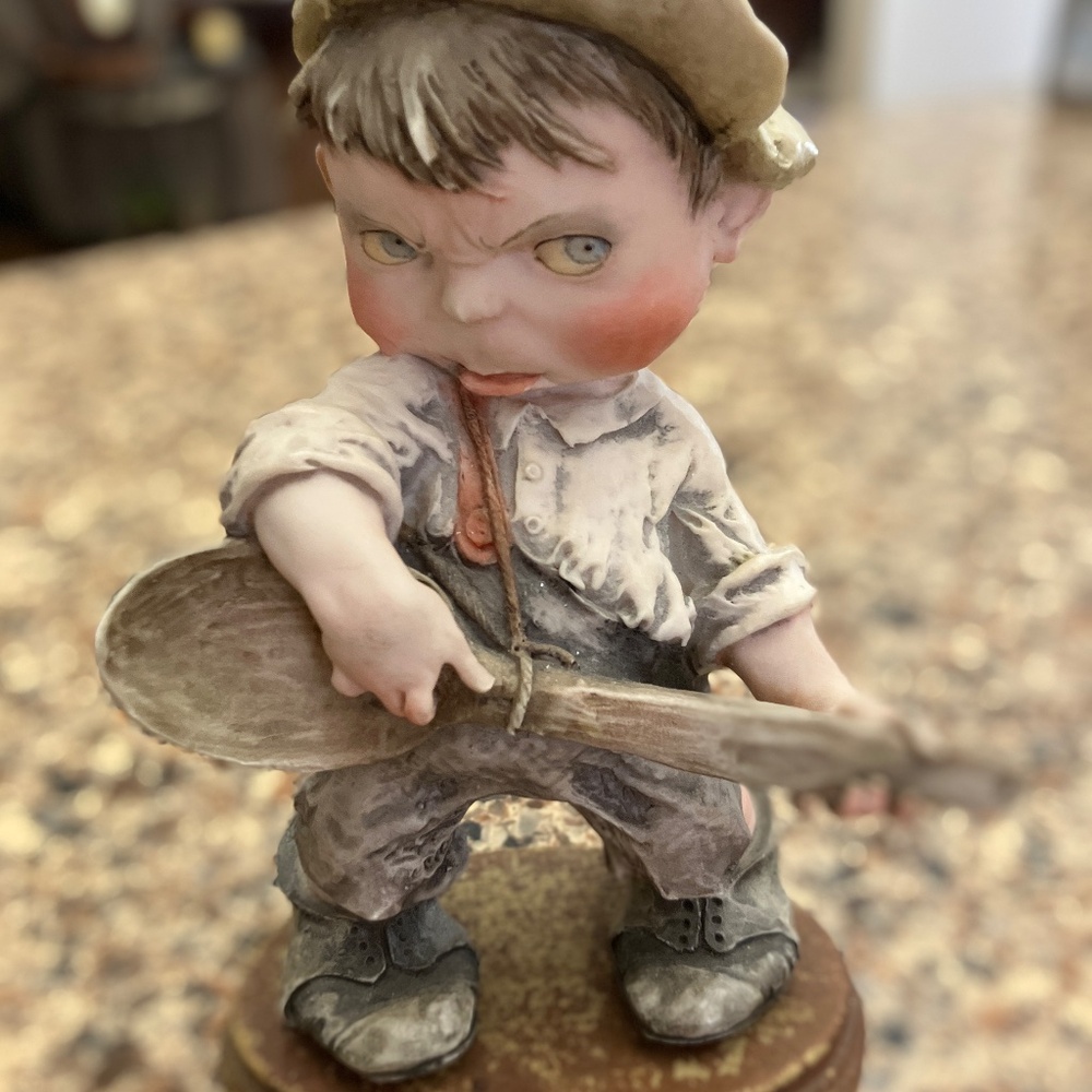 Collectible Vintage Capodimonte Musical Boy Pair Figurines